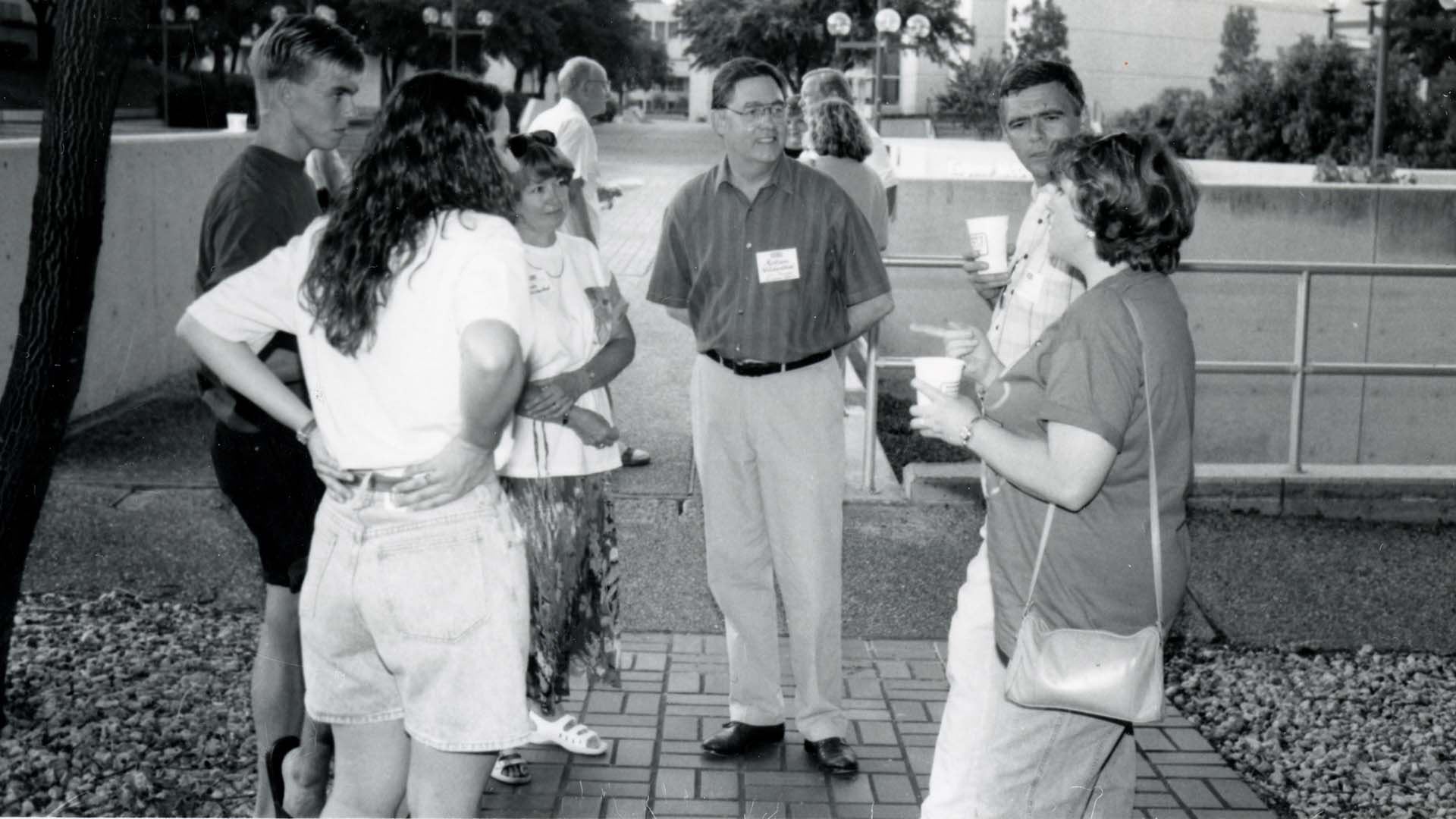1993 Welcome BBQ. Hobson Wildenthal pictured center.
